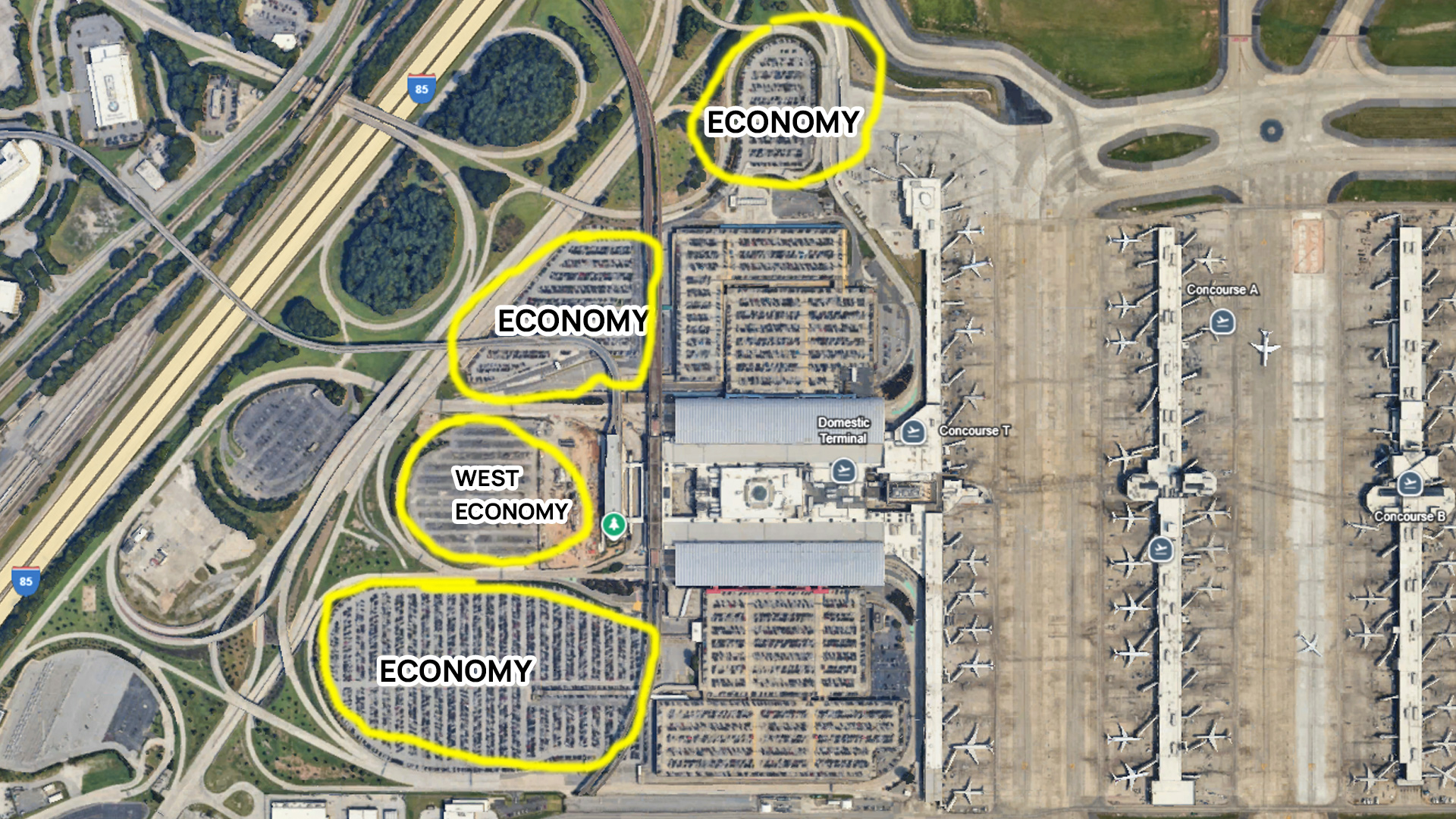  Economy Parking Domestic terminal Atlanta airport