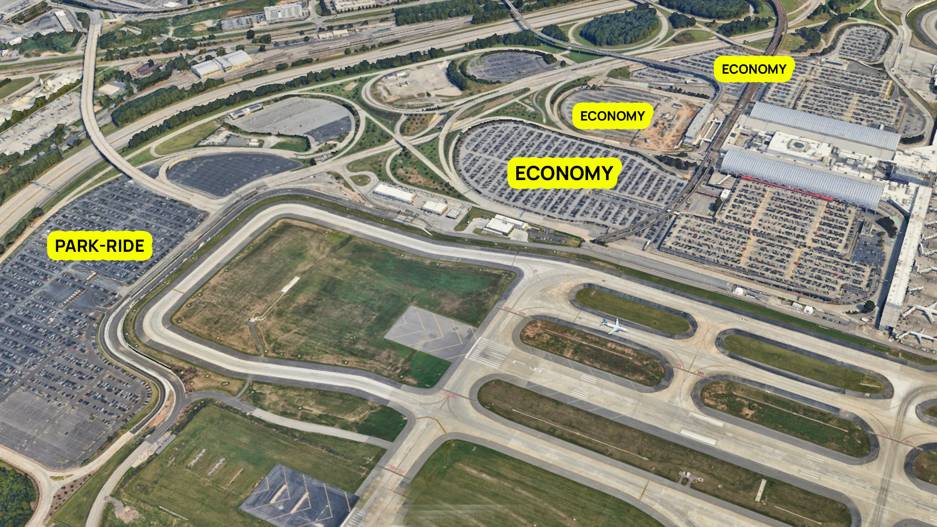 Long-Term Parking Atlanta Airport map