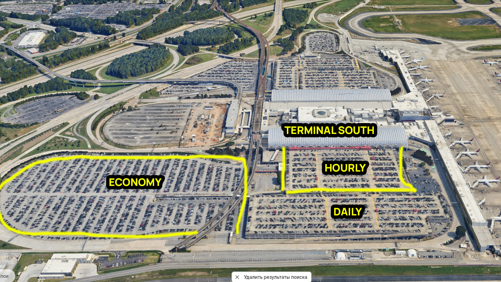 South Terminal Parking map atlanta airport